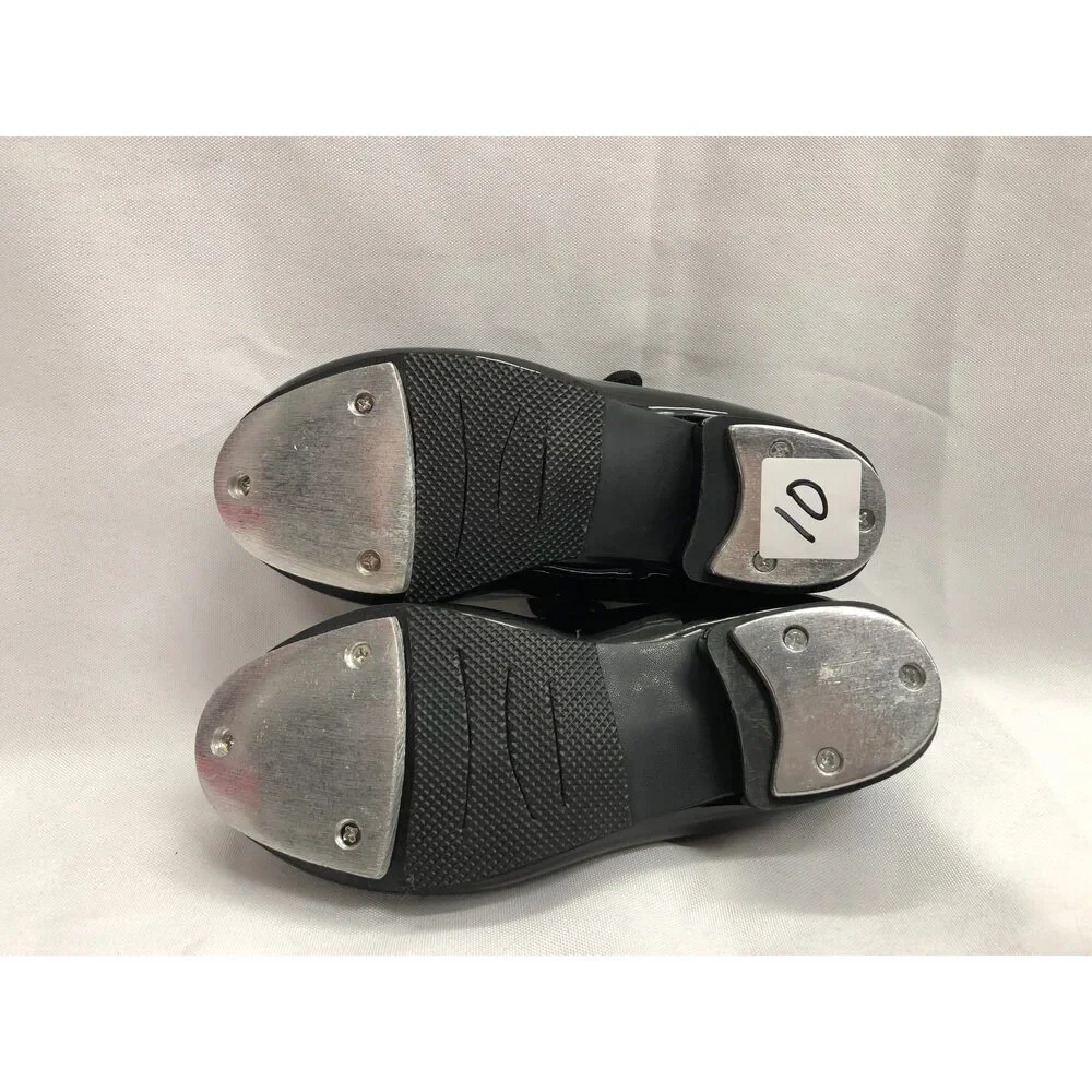 Pre-Owned Dance Dance Tap Shoes Stelle Child 10M Mary Jane easy Strap Black
